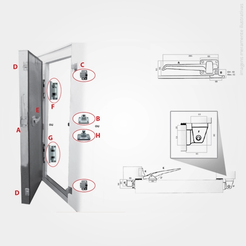 PEÇAS PARA PORTA DE GIRO